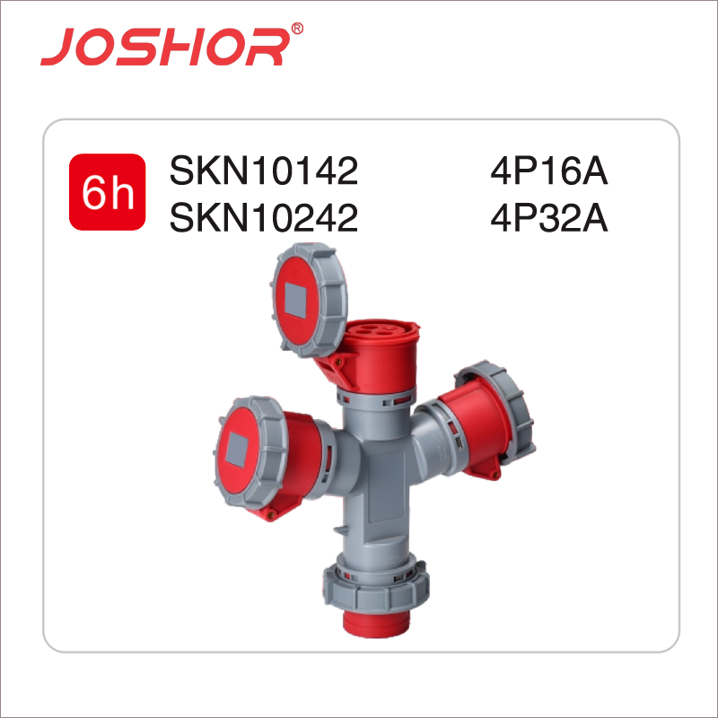 SKN10142多出头插座 多功能插座一进三出插座4孔16A 380V JOSHOR