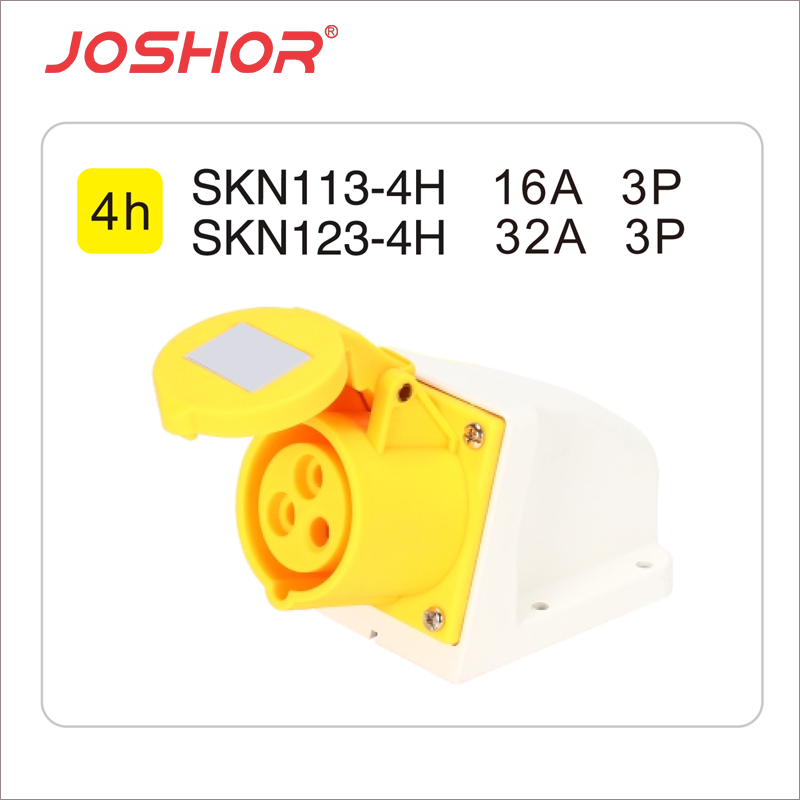 3孔16A明装工业插座SKN113-4h 3孔32A明装固定工业插座SKN123-4h