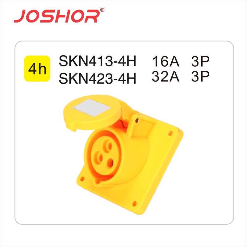 3孔16A工业插座SKN413-4h 3孔32A工业插座SKN423-4h 110V 2P+E