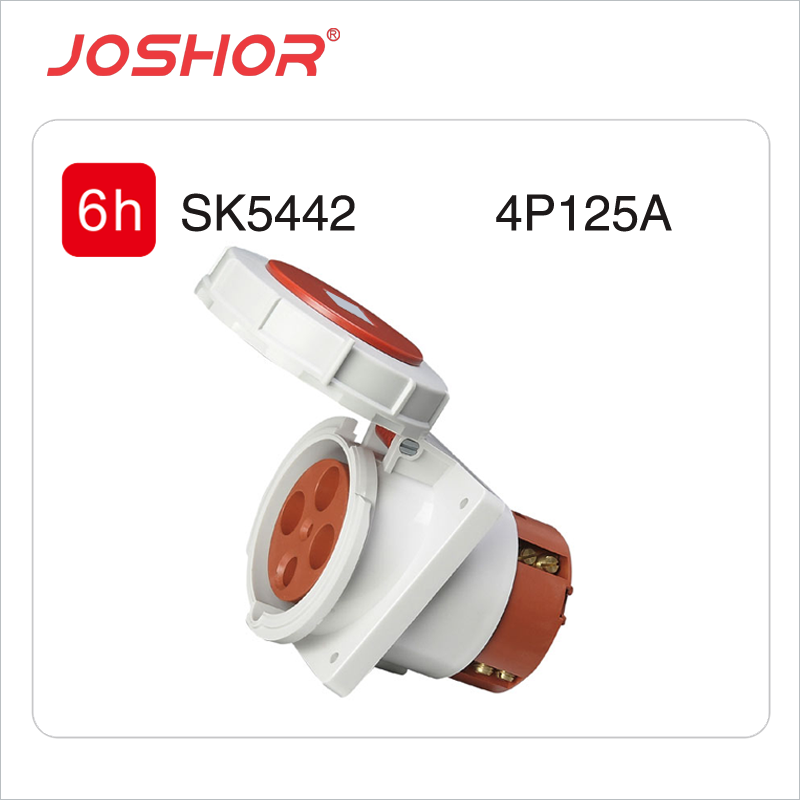 4孔125A工业插座SK5442 电源插座箱插座 3P+E 380V工业插头插座报价