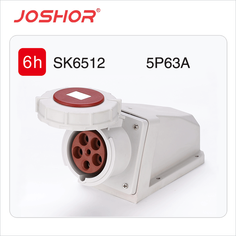 5孔63A明装固定工业插座SK6512 壁挂式工业插座 380V 3P+N+E