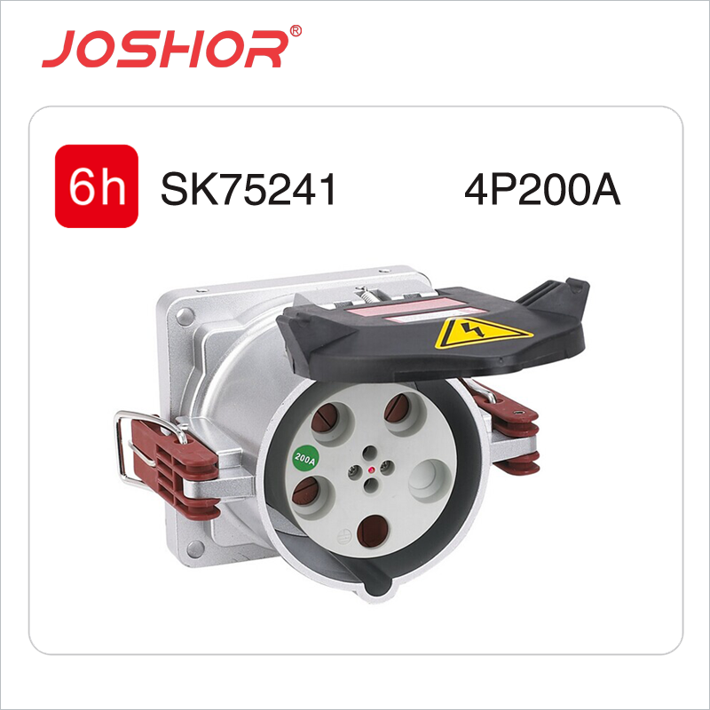 JOSHOR索开大电流200A/250A/400A四孔电源插座码头专用 大电流插座SK75241