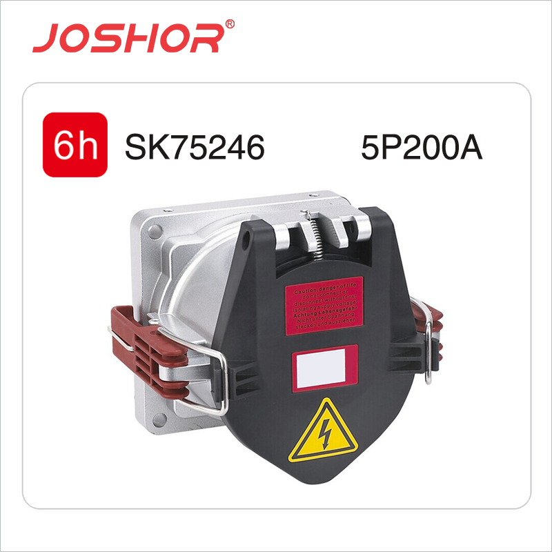 JOSHOR5孔200A/250A/400A大电流工业插座电源暗装插座SK75246码头专用